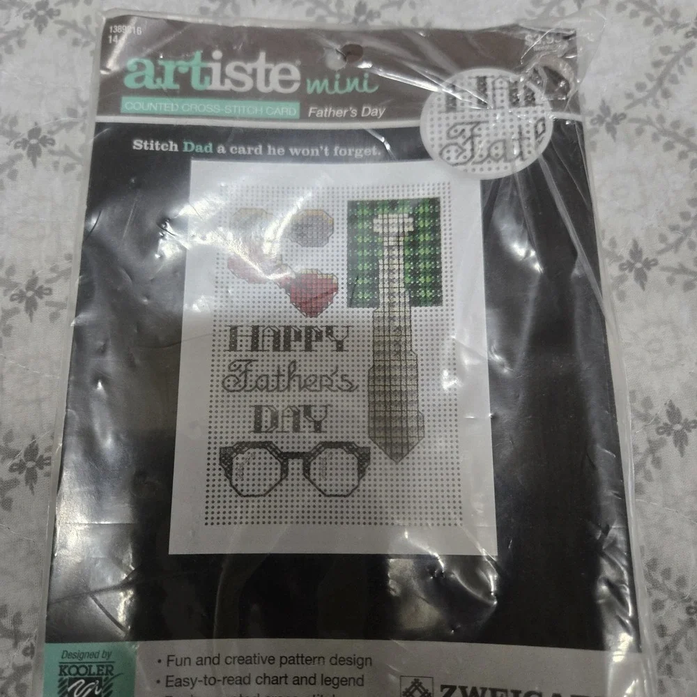 Zweigart Artiste Counted Cross Stitch Card Father's‎ Day